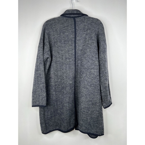 Madewell Herringbone Courton Sweater Coat Black Gray Merino Wool Oversized XS - Picture 5 of 10